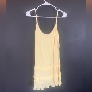 Yellow ruffle slip dress